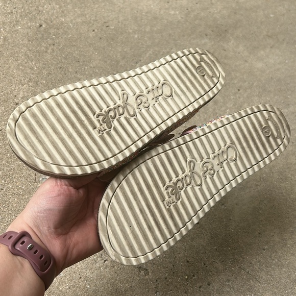 Cat & Jack rainbow glitter slide sandals girls size 4 - Picture 3 of 9